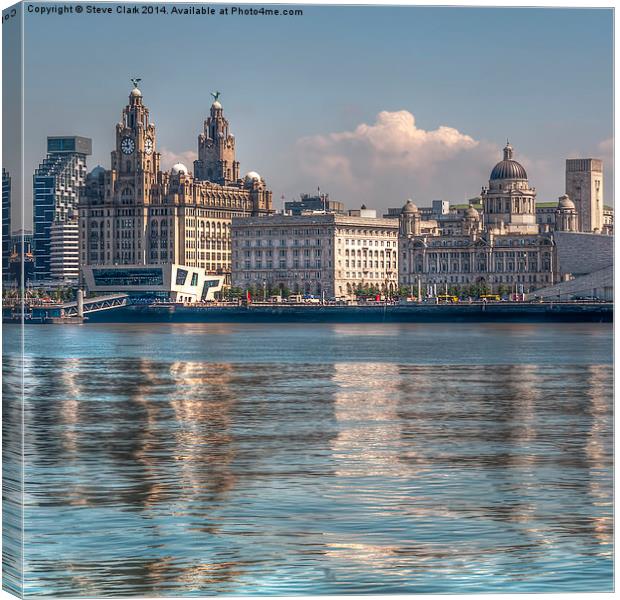  Liverpool's Three Graces Canvas Print by Steve H Clark