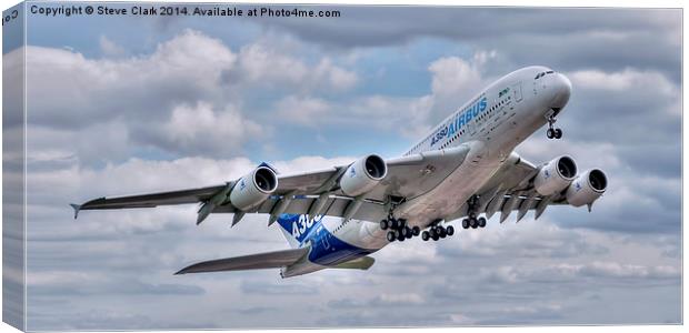  Airbus A380 - Take-Off Canvas Print by Steve H Clark