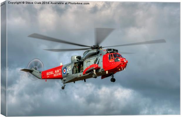  Royal Navy Search and Rescue Sea King Helicopter Canvas Print by Steve H Clark