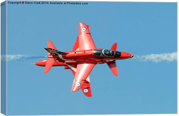  Red Arrows - Opposition Barrel Roll Canvas Print by Steve H Clark