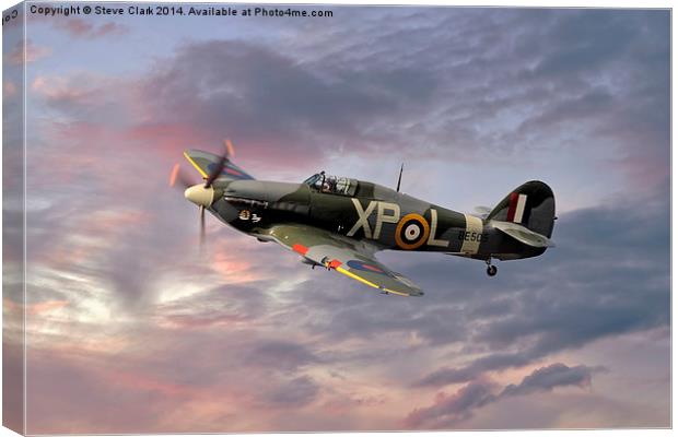  Hawker Hurricane - Evening Sortie Canvas Print by Steve H Clark