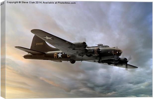Flying Fortress at Sunset Canvas Print by Steve H Clark