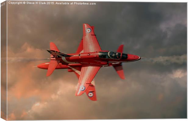  Red Arrows - Opposition Pass Canvas Print by Steve H Clark