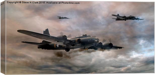  B-17 Flying Fortress - Almost Home 2 Canvas Print by Steve H Clark