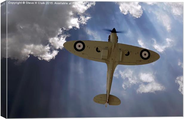  Aces High - Spitfire Vertical Climb Canvas Print by Steve H Clark