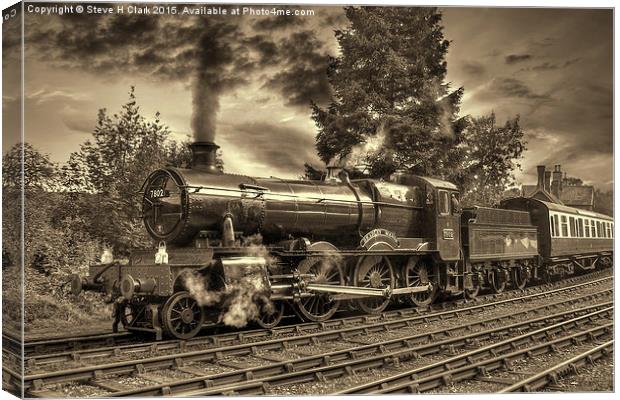 GWR Bradley Manor - Sepia Canvas Print by Steve H Clark