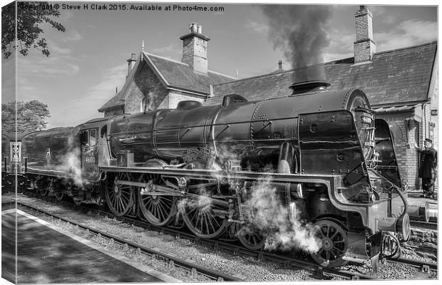 46100 Royal Scot - Black and White Version Canvas Print by Steve H Clark