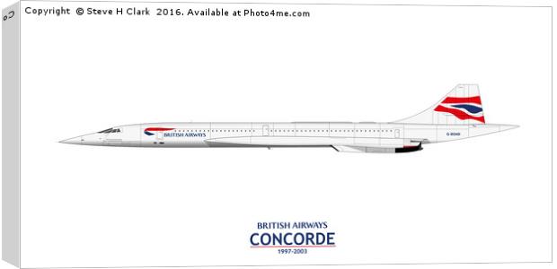 British Airways Concorde 1997-2003 Canvas Print by Steve H Clark