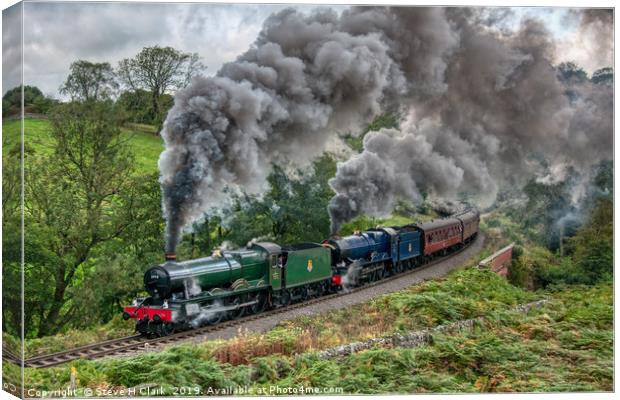 Witherslack Hall and King Edward II Double Header Canvas Print by Steve H Clark
