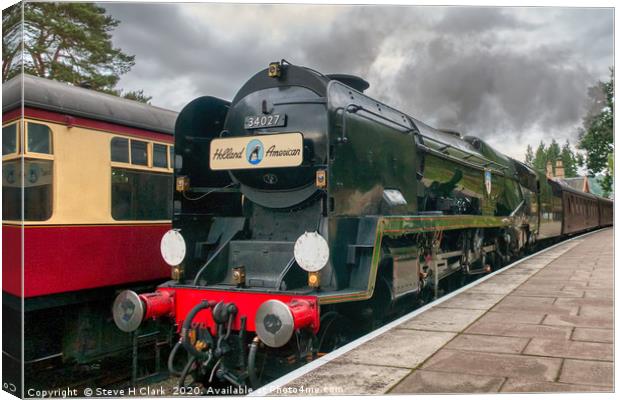 The Boat Train - 34027 Taw Valley Canvas Print by Steve H Clark