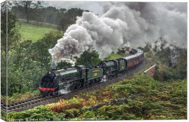 Two Southern Railways Locomotives in the rain Canvas Print by Steve H Clark