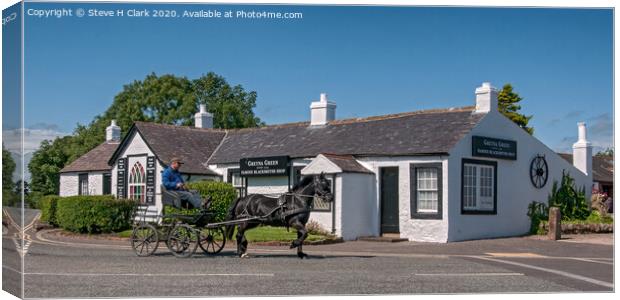 Pony and Trap at Gretna Green Canvas Print by Steve H Clark