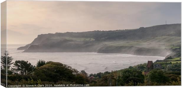 Robin Hood's Bay - Mist Rolling In From The Sea Canvas Print by Steve H Clark