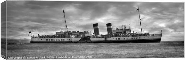 Paddle Steamer Waverley - Black and White Canvas Print by Steve H Clark