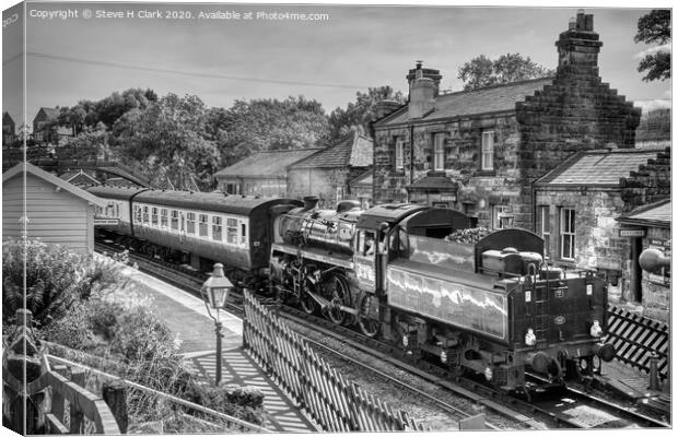 Goathland Station - Black and White Canvas Print by Steve H Clark