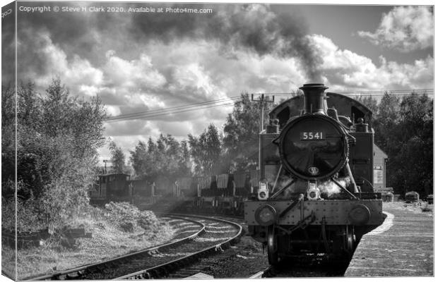 GWR Small Prairie - Black and White Canvas Print by Steve H Clark