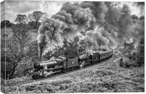 GWR Hall and King - Black and White Canvas Print by Steve H Clark