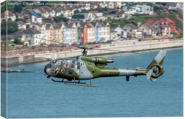 Royal Marines Gazelle Helicopter - Dawlish Canvas Print by Steve H Clark