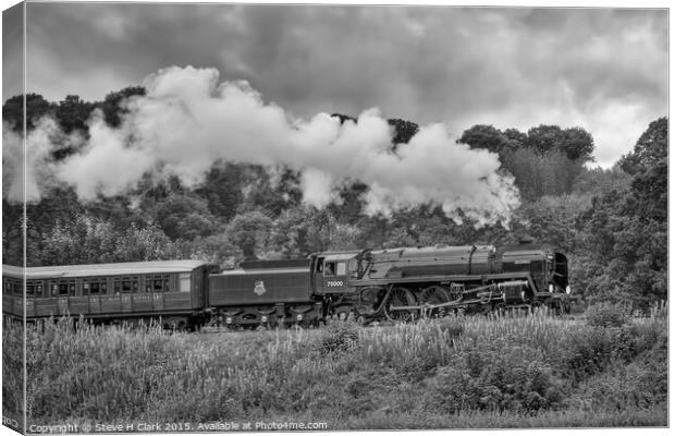 70000 Britannia -Black and White Canvas Print by Steve H Clark