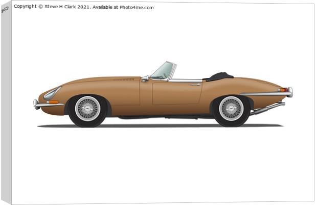 Jaguar E Type Roadster Opalescent Bronze Canvas Print by Steve H Clark