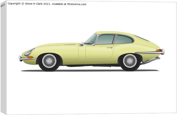 Jaguar E Type Fixed Head Coupe Primrose Canvas Print by Steve H Clark