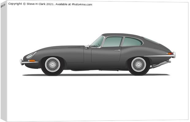 Jaguar E Type Fixed Head Coupe Gunmetal Canvas Print by Steve H Clark