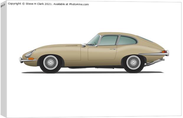 Jaguar E Type Fixed Head Coupe Golden Sand Canvas Print by Steve H Clark