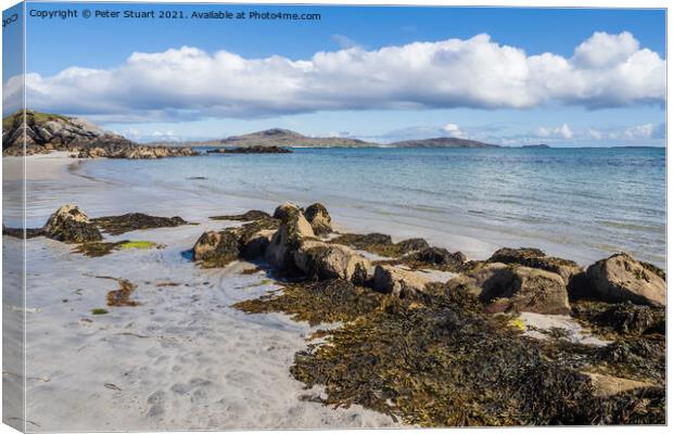 East Kilbride Beach on South Uist in the Outer Hebrides Canvas Print by Peter Stuart