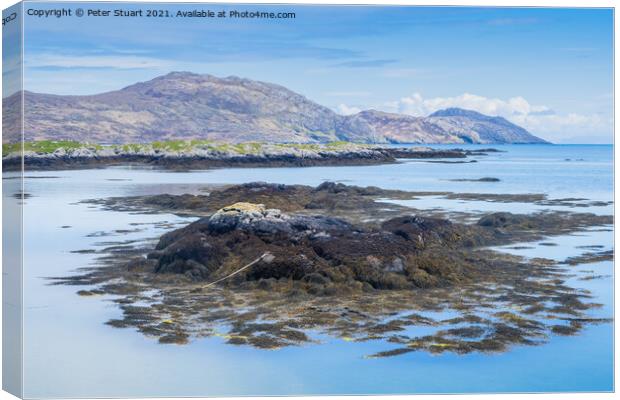Prince's Beach is located on the west side of the Isle of Eriska Canvas Print by Peter Stuart