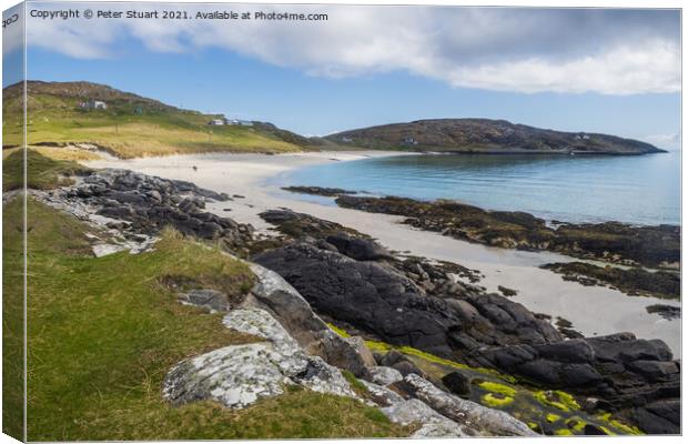 Prince's Beach is located on the west side of the Isle of Eriska Canvas Print by Peter Stuart