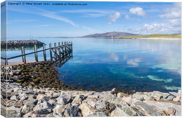 Eriskay is an island in the Outer Hebrides and is located betwee Canvas Print by Peter Stuart