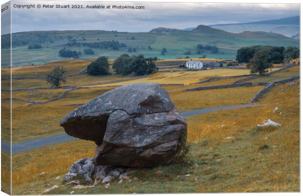 Samsons Toe at Winskill Stones above Langcliffe in the Yorkshire Canvas Print by Peter Stuart