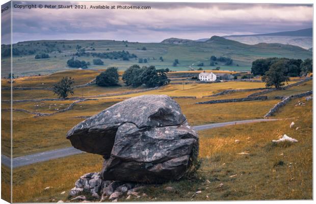 Samsons Toe at Winskill Stones above Langcliffe in the Yorkshire Canvas Print by Peter Stuart