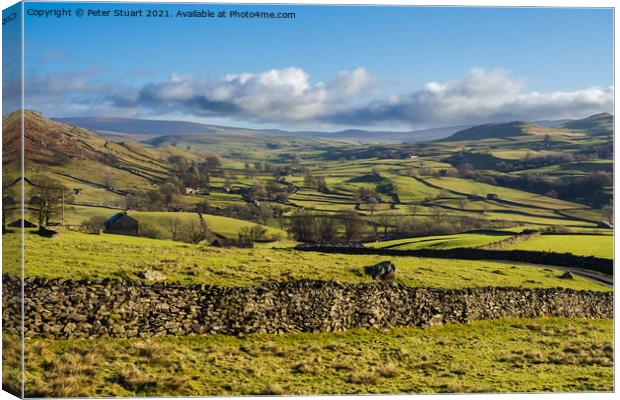 Norber Eratics around Austwick in Craven in  the Yorkshire Dales Canvas Print by Peter Stuart