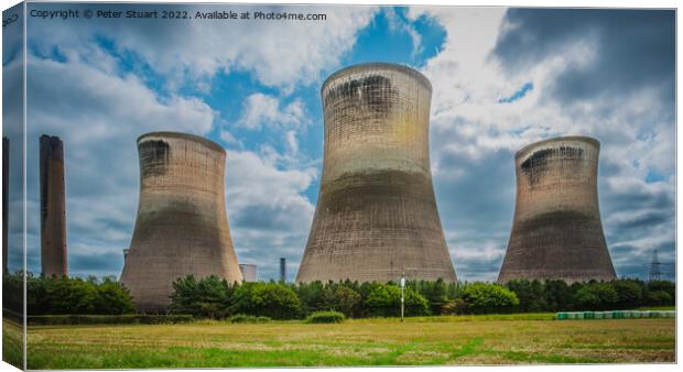 Fiddlers Ferry Power Station is a decommissioned coal fired powe Canvas Print by Peter Stuart