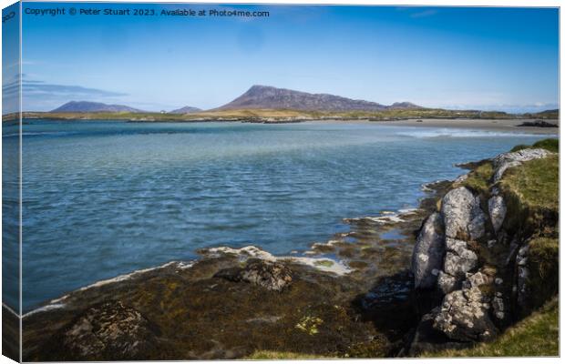 Benbecula ,  which lies between North and South Uist  Canvas Print by Peter Stuart