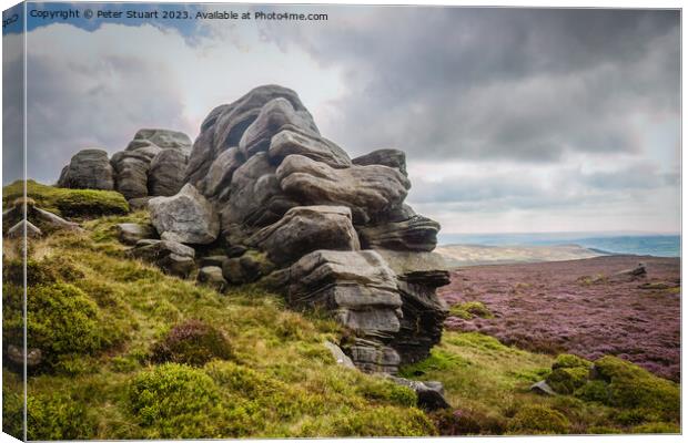 Hill walking on Cracoe Fell and Rylestone Fell Canvas Print by Peter Stuart