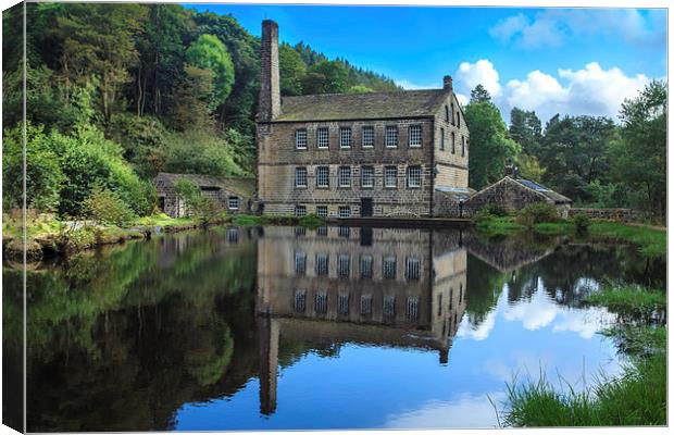  Mill on the :Pond Canvas Print by Peter Stuart