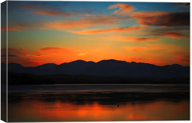  Loch Eil sunset Canvas Print by Peter Stuart
