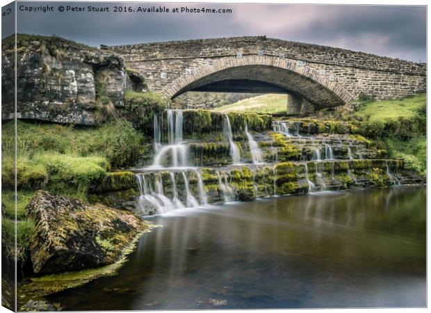 Ure Force, Garsdale Head, North Yorkshire,  Canvas Print by Peter Stuart
