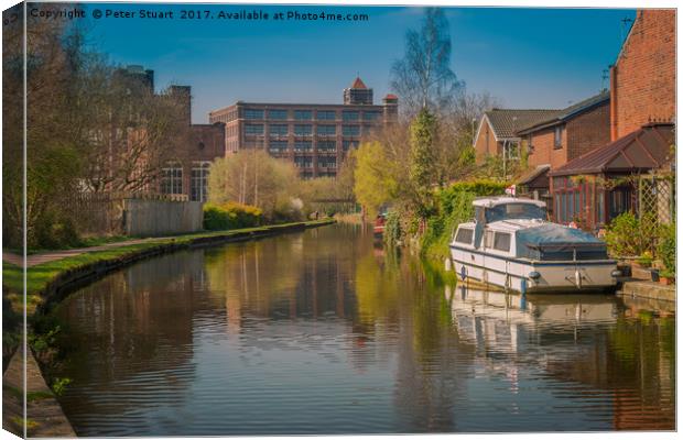 Leeds Liverpool canal at Leigh Canvas Print by Peter Stuart