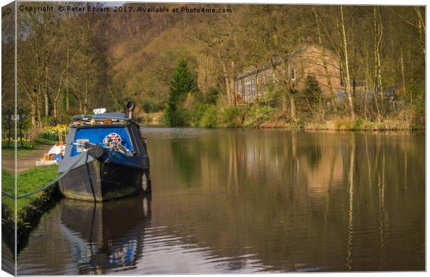 Spring on the canal Canvas Print by Peter Stuart