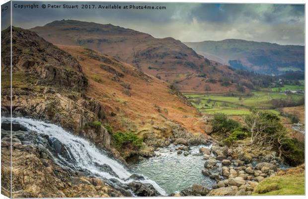 Helm Crag and Easdale Canvas Print by Peter Stuart