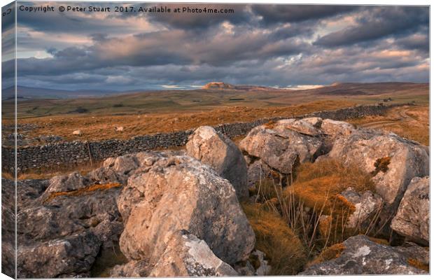 Pen_Y_Ghent from above Langcliffe, North Yorkshire Canvas Print by Peter Stuart