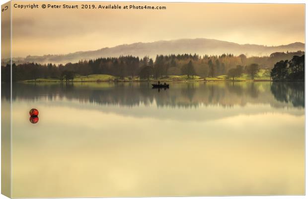 Early Morning Misdt on Windermere Canvas Print by Peter Stuart