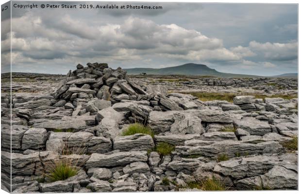 Pen-Y-Ghent from the summit of Moughton Scar Canvas Print by Peter Stuart