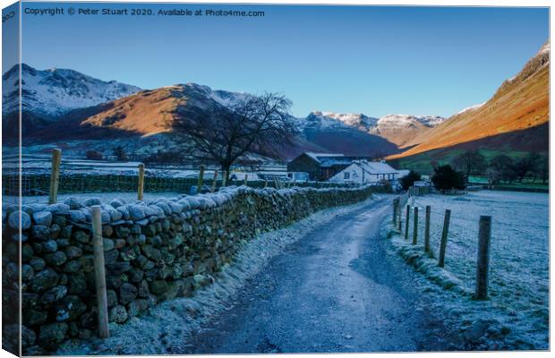Winter in the Langdale Valley Canvas Print by Peter Stuart