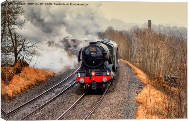 The Flying Scotsman on the Settle to Carlisle train line Canvas Print by Peter Stuart