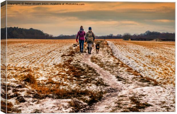 Winter walk around Carr Mill Dam Canvas Print by Peter Stuart