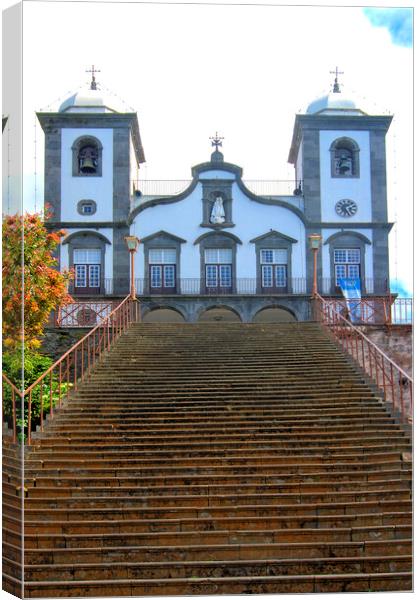 The Church of Our Lady of Monte, Funchal. Canvas Print by David Birchall